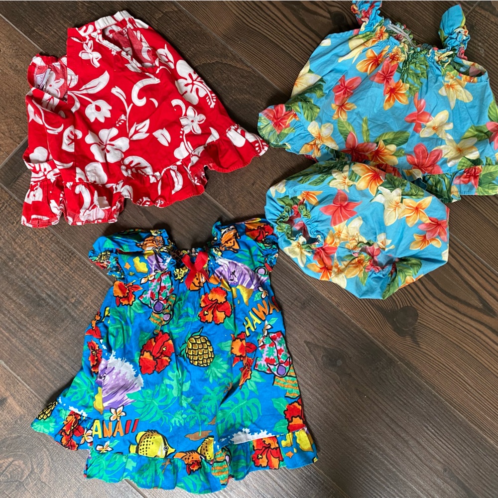Lot of Hawaiian/Tropical Themed Dresses for Baby